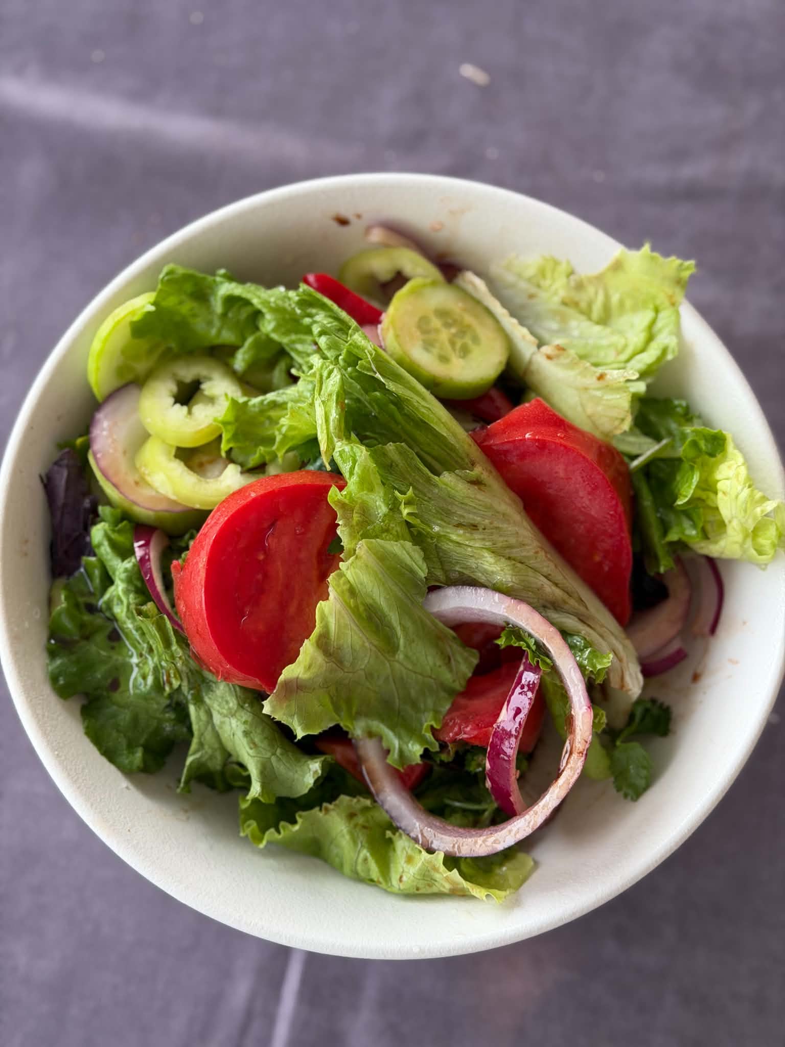 Tomato salad served at ROKA NATURALS